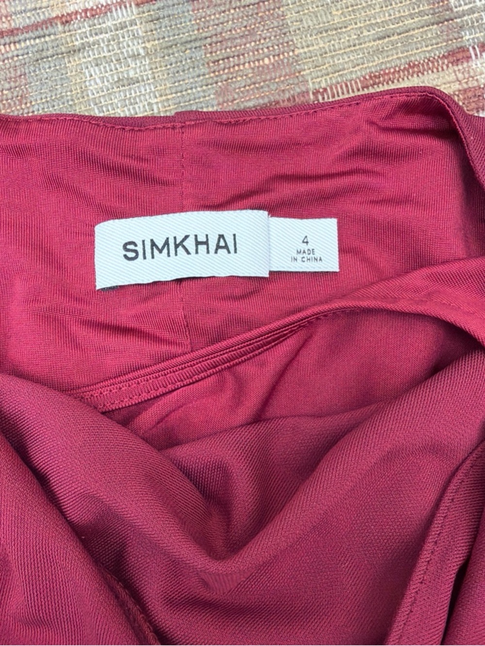 Ruched Long-Sleeve Maxi Dress in Burgundy - Picture 3 of 6